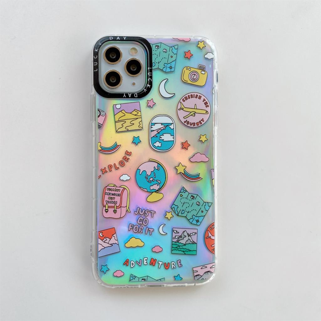 Holo Rainbow Doodle iPhone Case