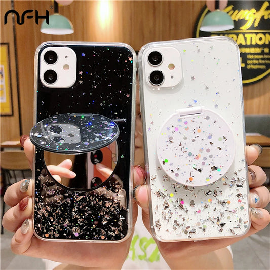 Glitter Makeup Mirror iPhone Case