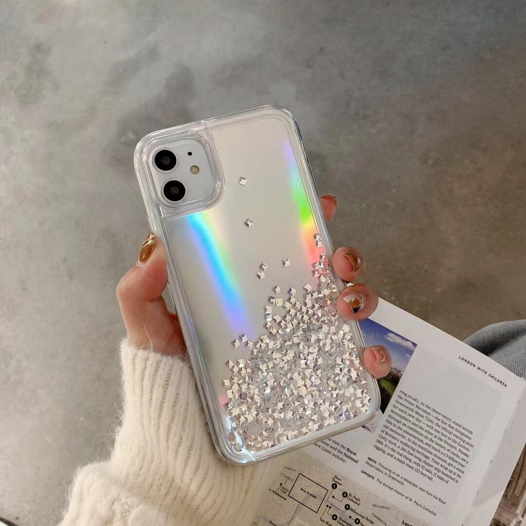 Holo Rhinestone Quicksand iPhone Case