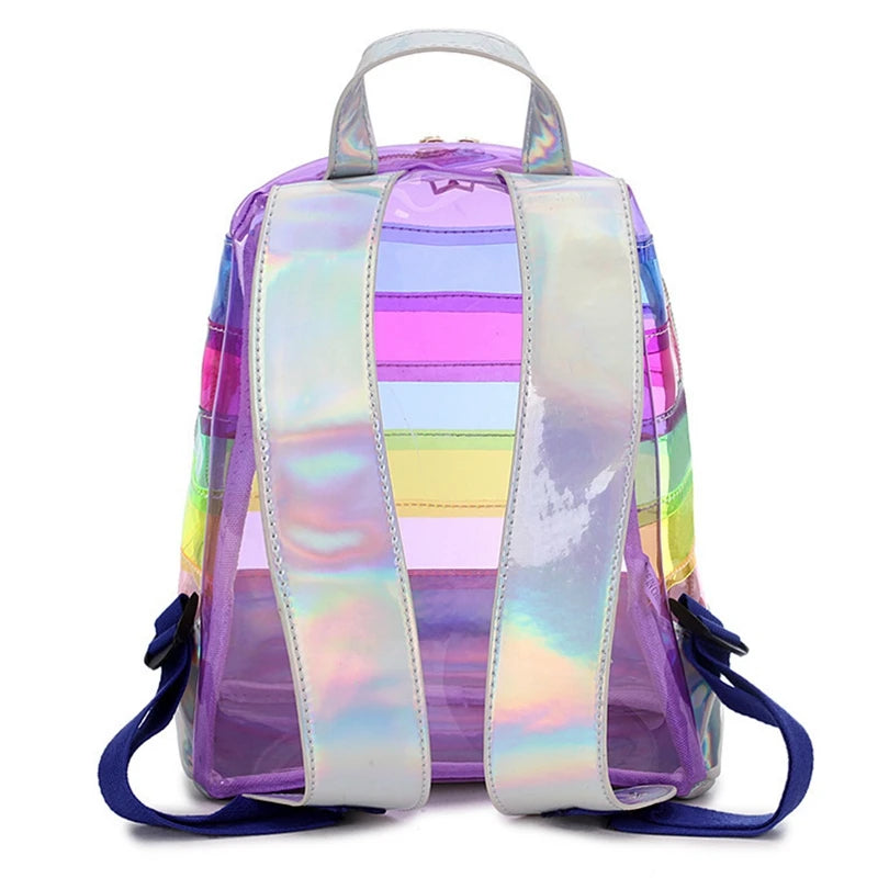 Holo Stripes Transparent Backpack