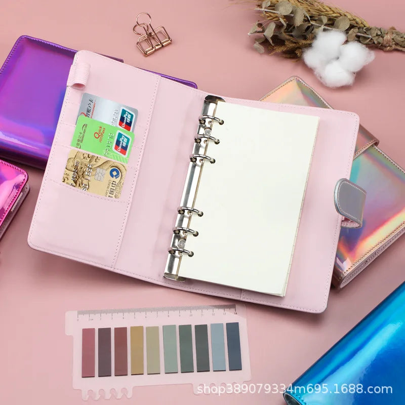 A5 A6 Holo PU Leather DIY Binder Notebook