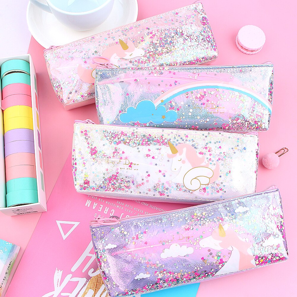 Holographic Cute Unicorn Pencil Case