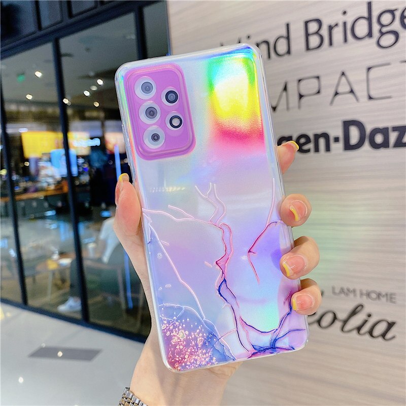 Holographic Marbled Samsung Phone Case