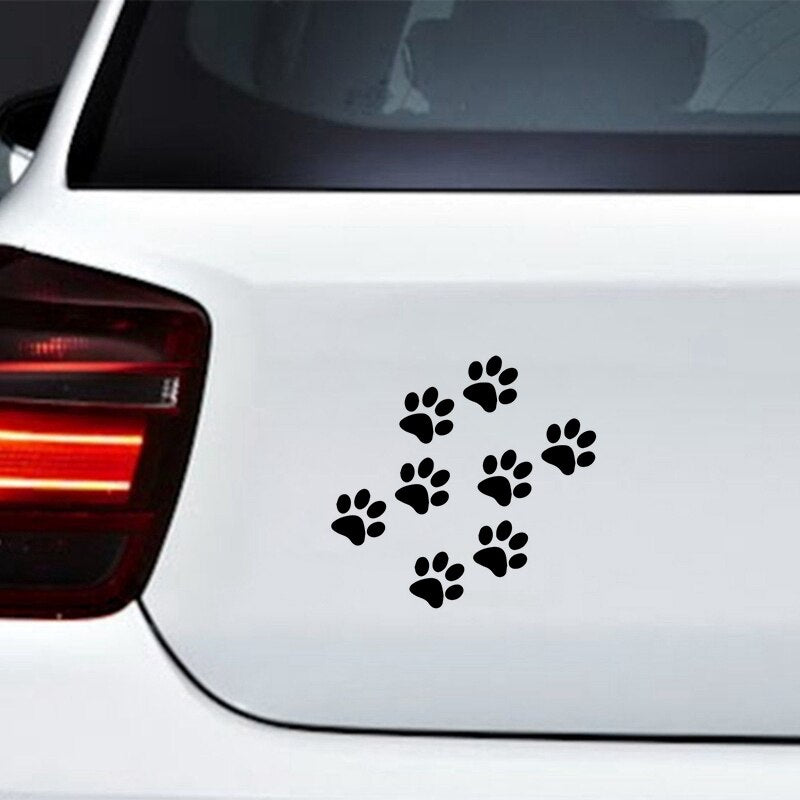 Holographic Cat and Dog Paw Print Stickers