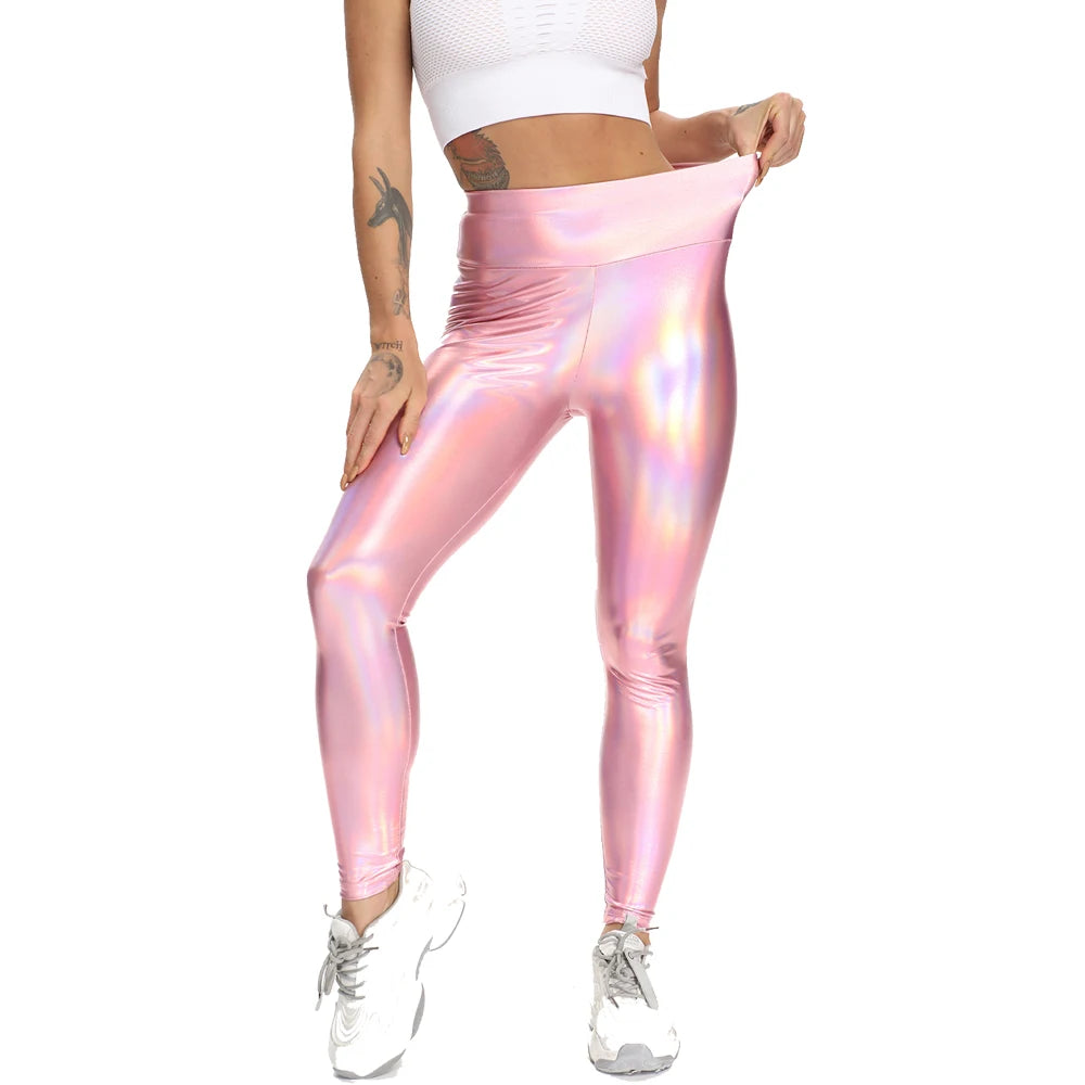 Holo Pink Push Up High Waist Leggings