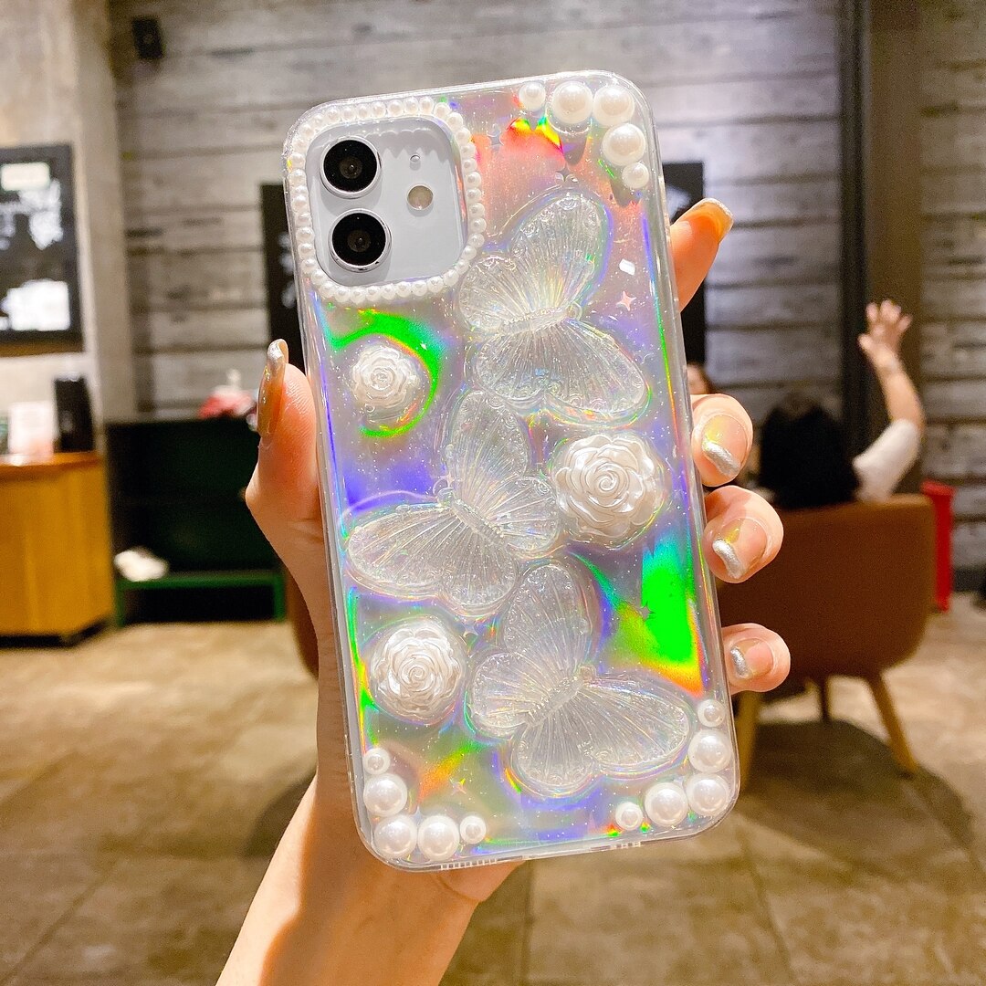 Holographic 3D Butterfly iPhone Case