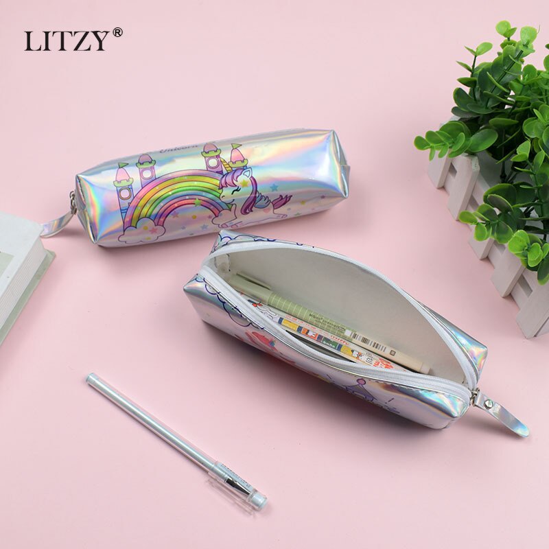 Holographic Pencil Case: Cute Unicorn