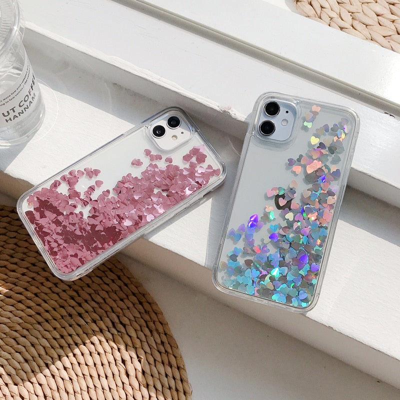 Holo Heart Liquid iPhone Case