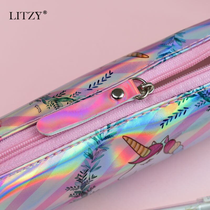 Holographic Pencil Case: Cute Unicorn