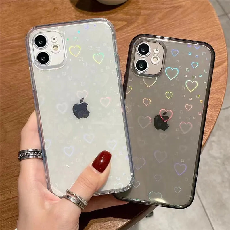 Holo Flower & Hearts iPhone Case