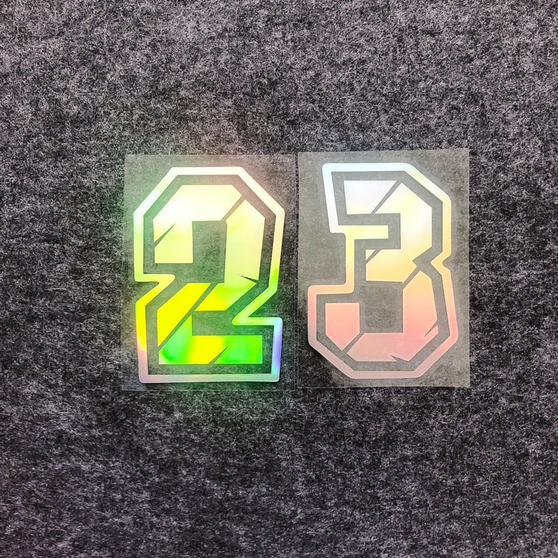 Racing Numbers Holographic Stickers