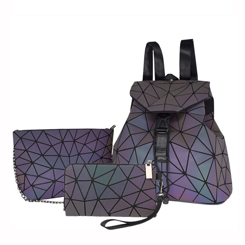 Luminous Holo Geometric Backpack