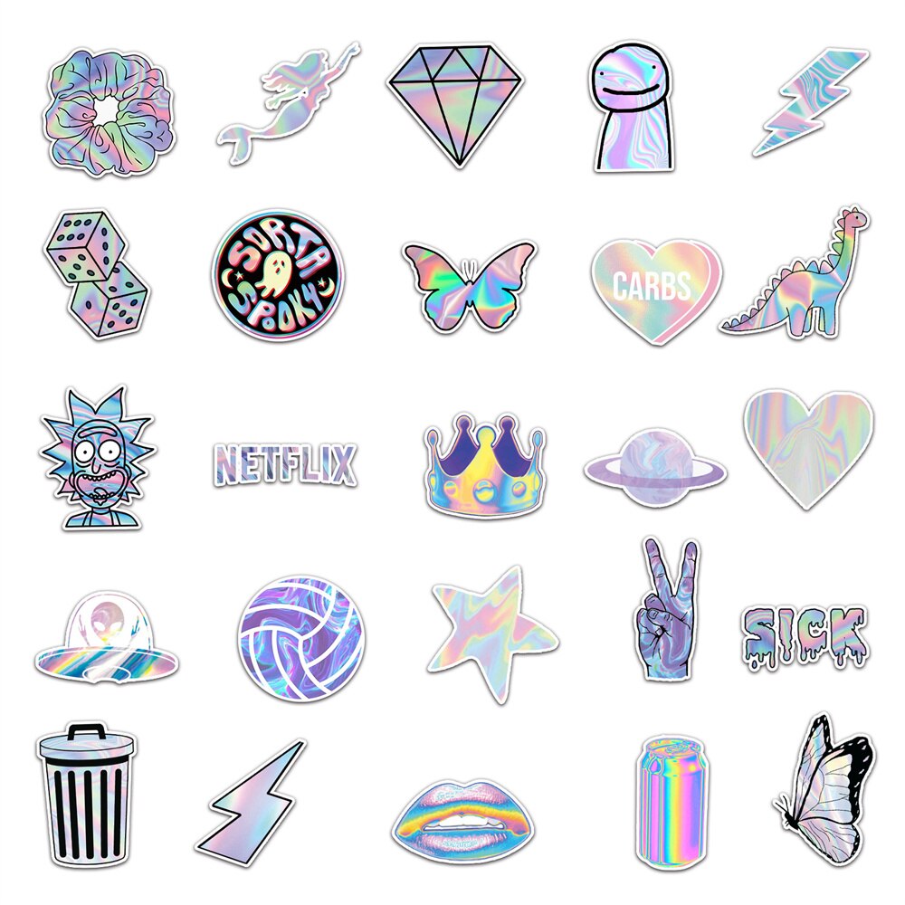 Holographic Batch Decorative Waterproof Stickers