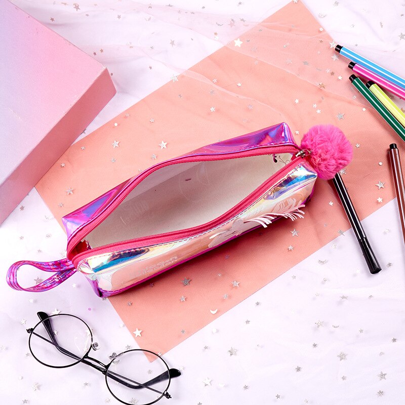 Iridescent Transparent Unicorn Pencil Case