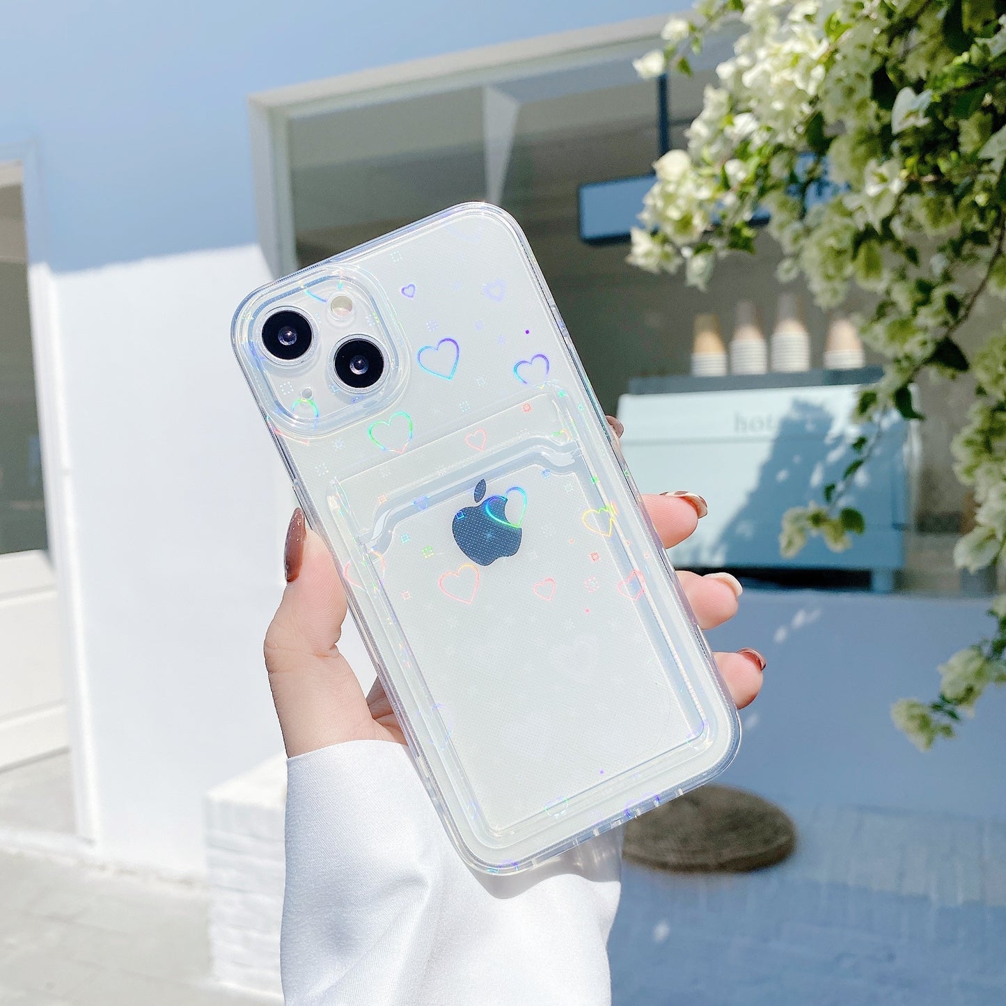 Holo Heart+Card Holder iPhone Cover