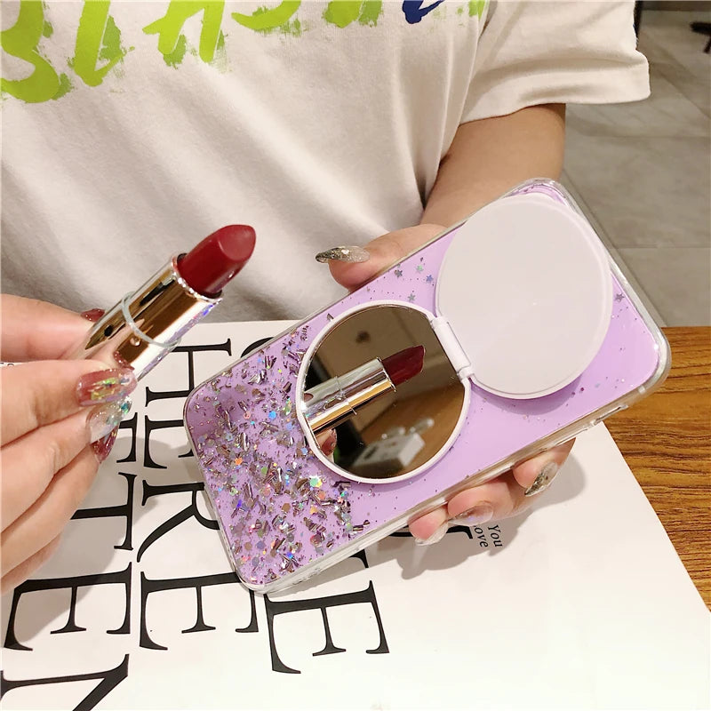 Glitter Makeup Mirror iPhone Case