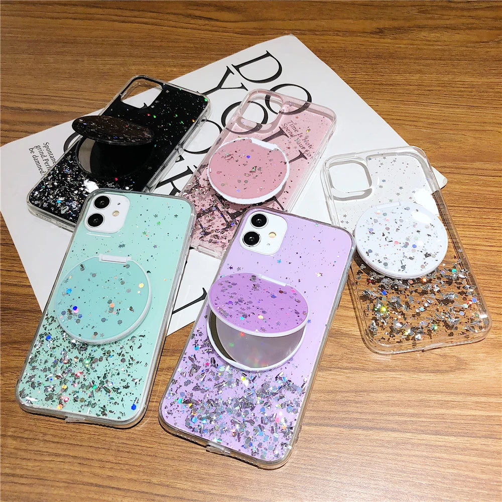 Glitter Makeup Mirror iPhone Case