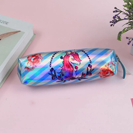 Holographic Pencil Case: Cute Unicorn