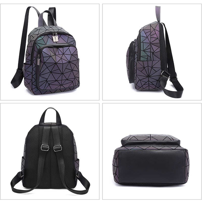 Luminous Holo Geometric Backpack