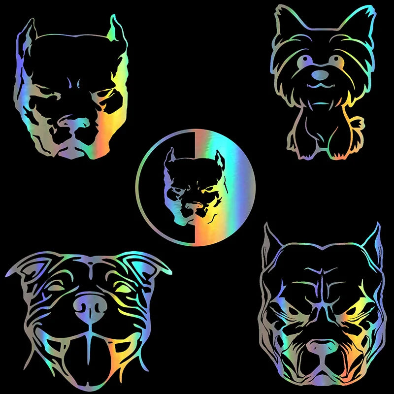 Holo Sticker dog pattern pit bull Car Stickers