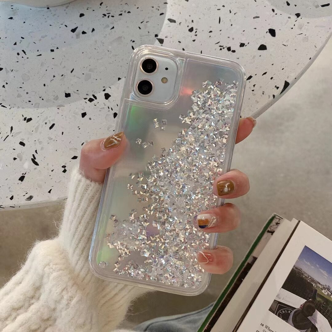 Holo Rhinestone Quicksand iPhone Case