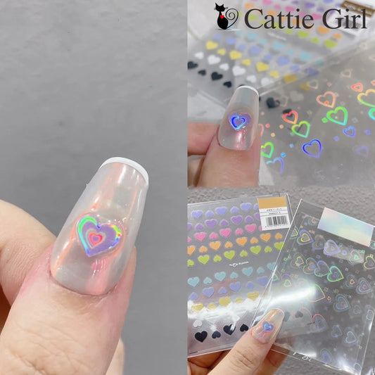 Heart Firework Nail Art Manicure Metal Nails