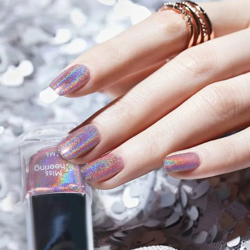 7ml  Holographic Nail Polish Laser Glitter Lacquer