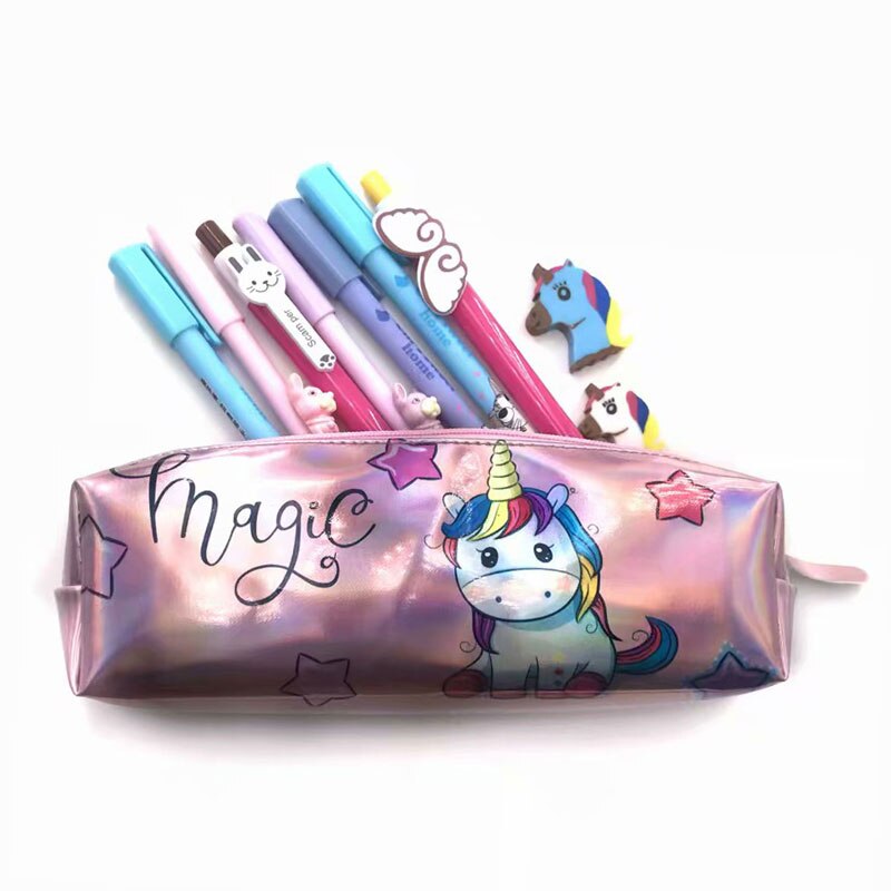 Holographic Cute Unicorn/Cactus Alpaca Pencil Case