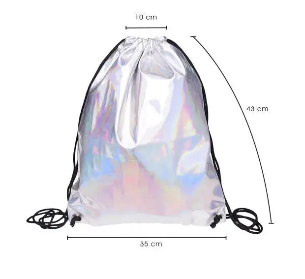 Holographic Drawstring Bag Small Sackpack