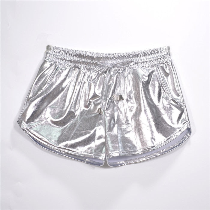 Holo Elastic Drawstring Booty Shorts