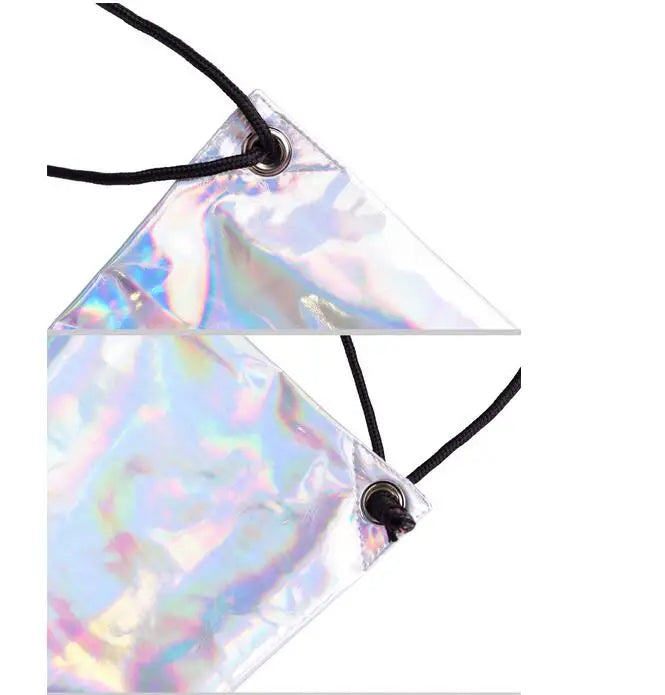 Holographic Drawstring Bag Small Sackpack