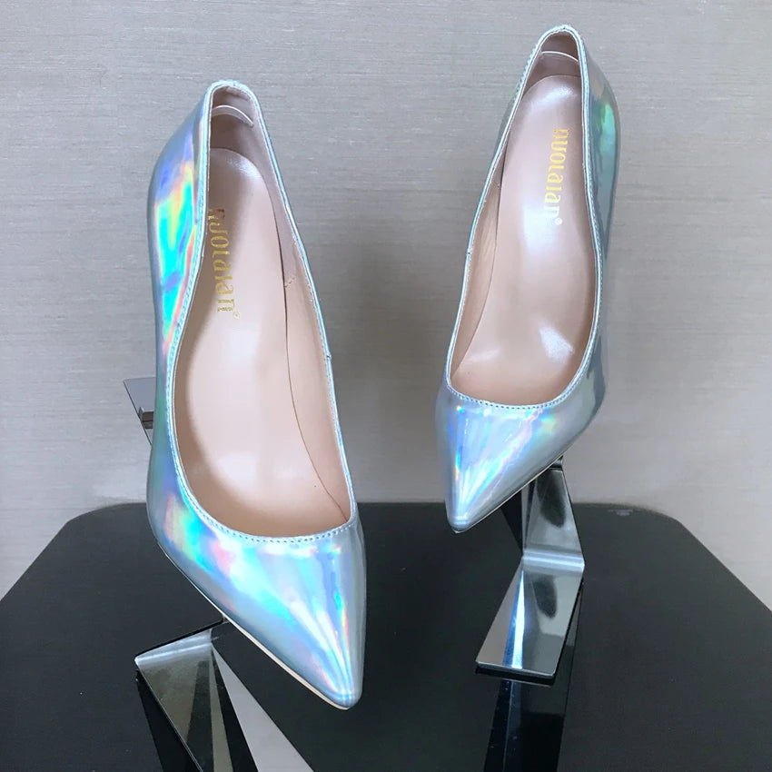 Holo Pointed Toe High Heels