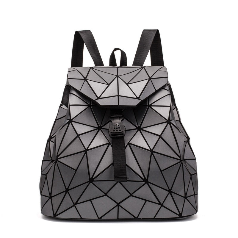 Drawstring  Geometric Holo Backpacks