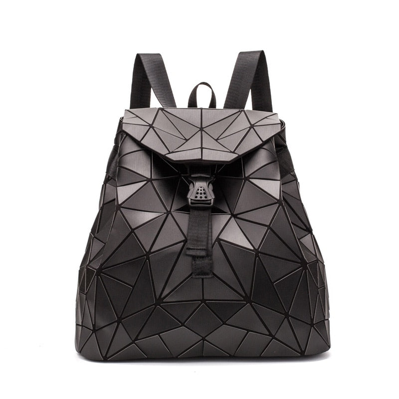 Drawstring  Geometric Holo Backpacks