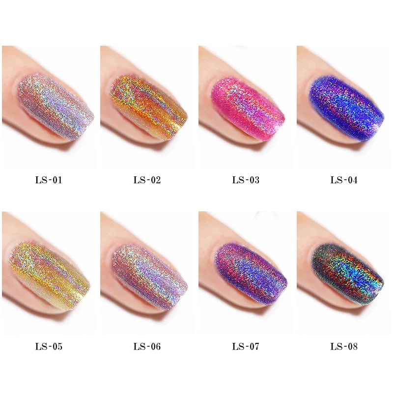 7ml  Holographic Nail Polish Laser Glitter Lacquer