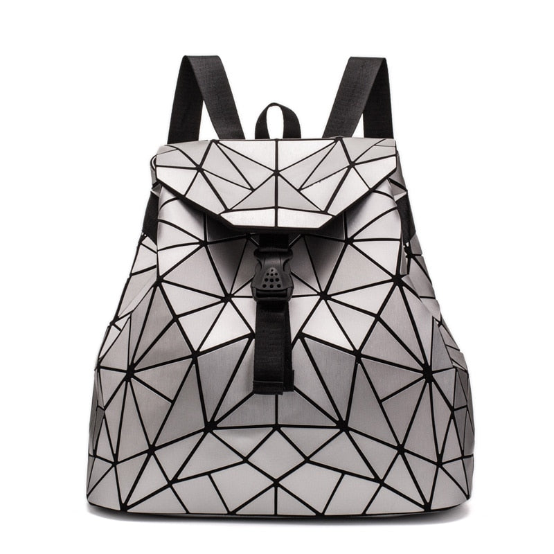 Drawstring  Geometric Holo Backpacks