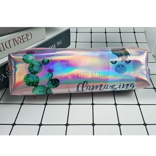 Holographic Cute Unicorn/Cactus Alpaca Pencil Case