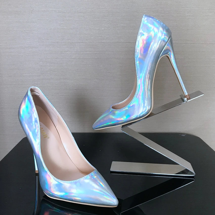 Holo Pointed Toe High Heels