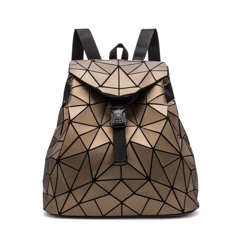 Drawstring  Geometric Holo Backpacks