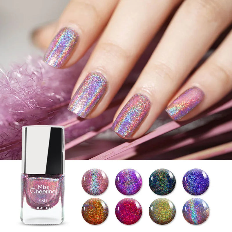 7ml  Holographic Nail Polish Laser Glitter Lacquer