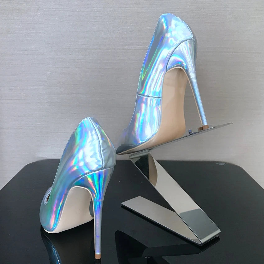 Holo Pointed Toe High Heels