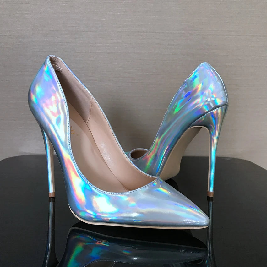 Holo Pointed Toe High Heels