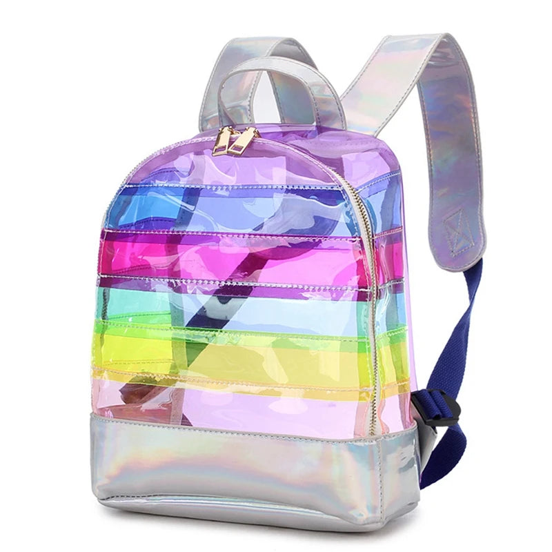 Holo Stripes Transparent Backpack