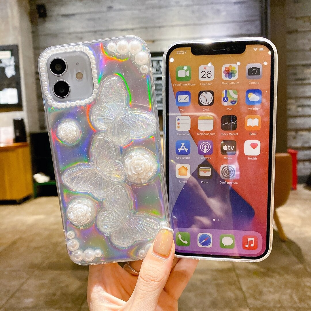 Holographic 3D Butterfly iPhone Case