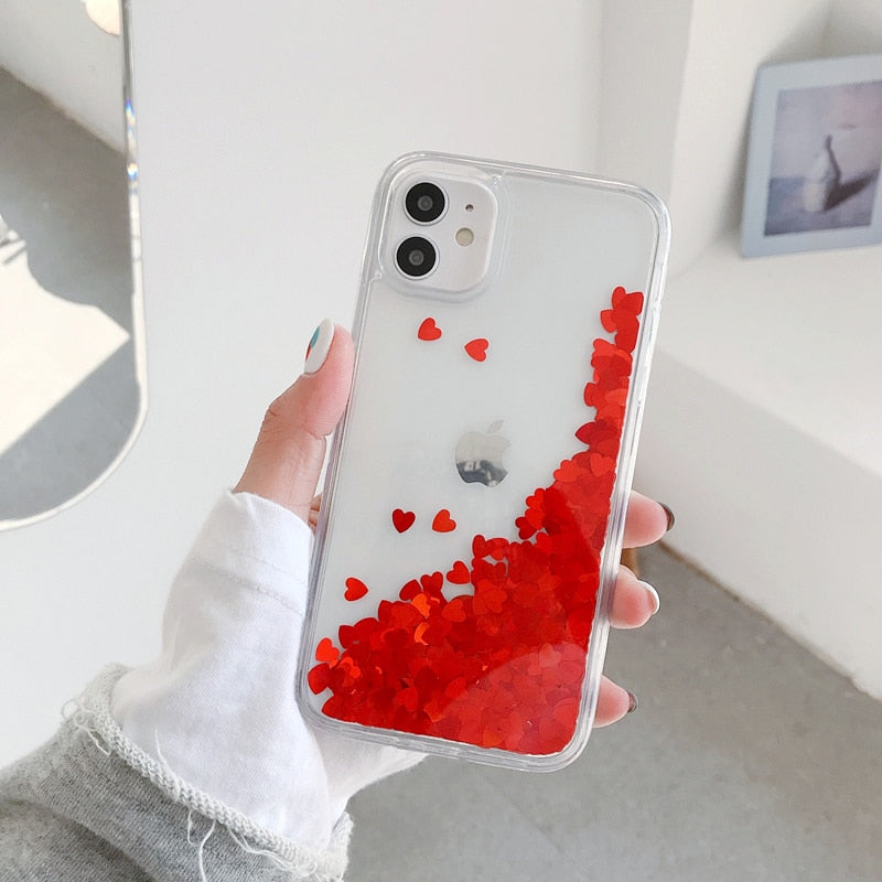 Holo Heart Liquid iPhone Case