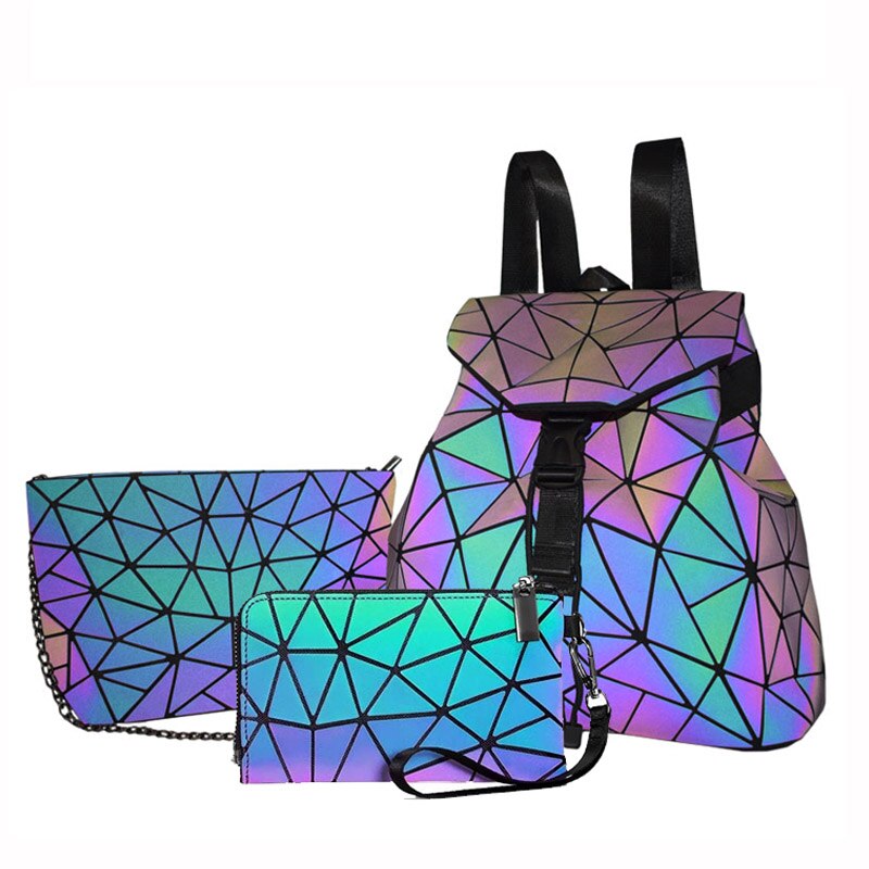 Luminous Holo Geometric Backpack