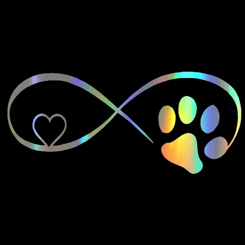 Holographic Cat and Dog Paw Print Stickers