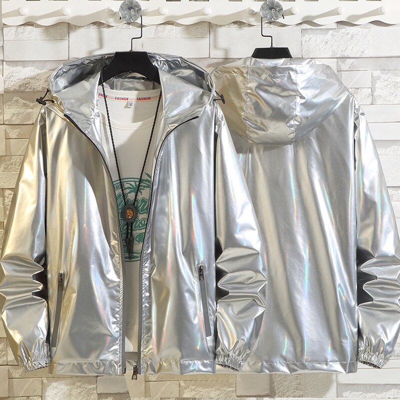 Holographic Windbreaker Bomber Jacket