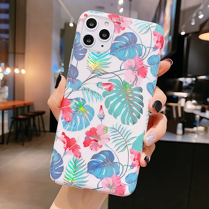 Holo Banana Leaf Flower iPhone Case