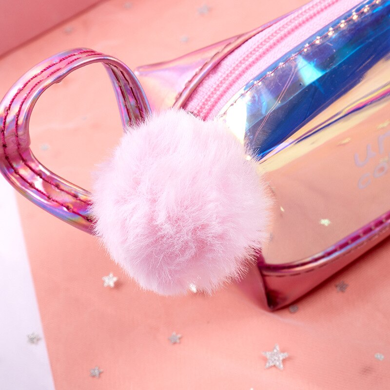 Iridescent Transparent Unicorn Pencil Case